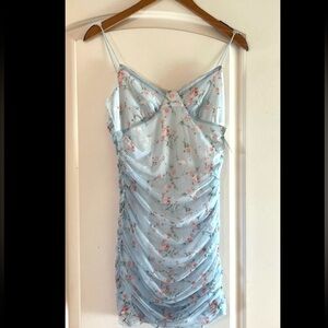 Brand: Edit by Nine 
Light blue tight dress lace on the top.